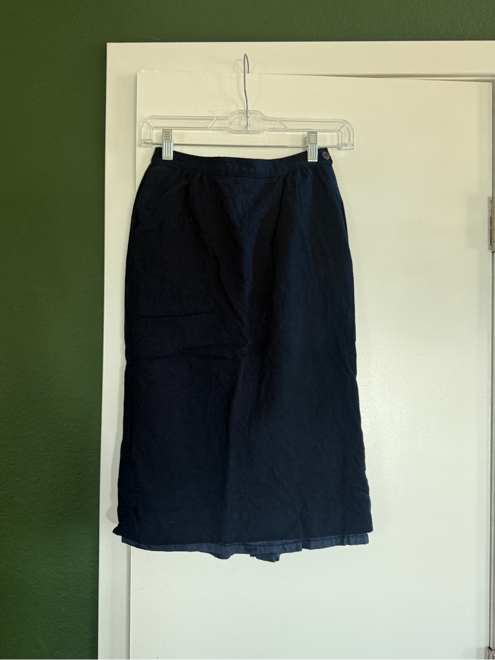Vintage Pendleton navy wool Pencil Skirt